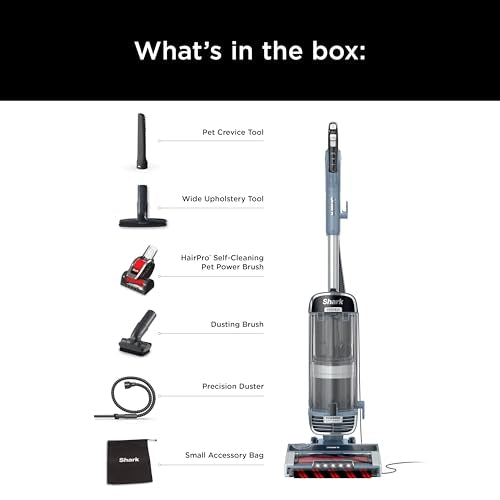 Shark Performance Powered Lift-Away Upright Vacuum, Ultra-Powerful Suction, No Hair Wrap, LED Headlights, Pet Hair Pickup, Carpets & Hardfloors, Odor Neutralizer Technology, Nordic Blue, UV2500