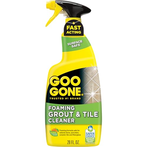 Goo Gone Grout & Tile Cleaner - 28 Ounce - Removes Tough Stains Dirt Caused By Mold Mildew Soap Scum and Hard Water Staining - Safe on Tile Ceramic Porcelain