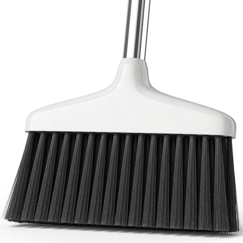 Handy Broom, Indoor/Outdoor Brooms, Duty Kitchen Broom, for Home Garage Kitchen Office Courtyard Lobby Patio Lawn Concrete White