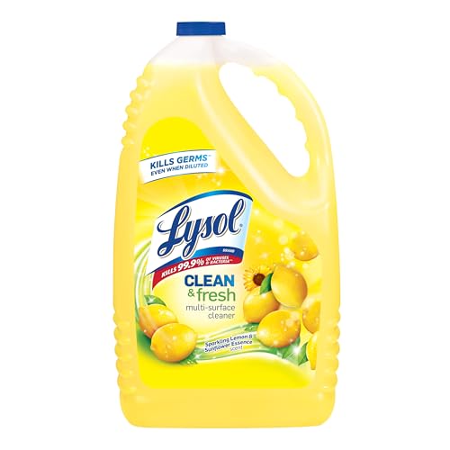 Lysol All Purpose Cleaner, Multi-Surface Disinfectant Floor Cleaner for Mopping Solution, Household Cleaning Supplies, for Bathroom & Kitchen, Lemon & Sunflower Scent, 144 oz