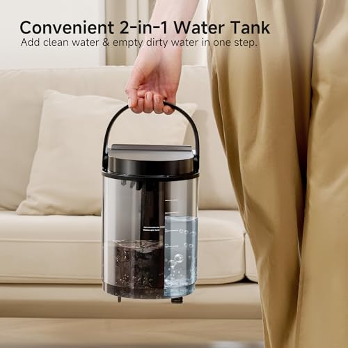 uwant Portable Carpet Cleaner with Steam& Heating System 18Kpa Powerful Suction Carpet Cleaner with 4 Cleaning Tools& Solution 2 in 1 Upholstery Cleaner Steam Cleaner for Pets, Car (Old version)