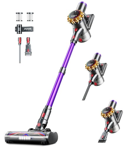 Cordless Vacuum Cleaner,Upgraded 550W 45KPA 60Mins Vacuum Cleaners for Home,Self-Standing Stick Vacuum with LED Display, Anti-Tangle,8 in 1 Lightweight Vacuum Cordless for Pet Hair Carpet Hard Floors