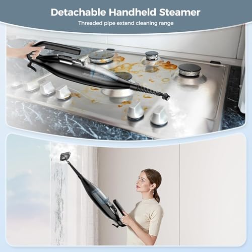 Seyomi Steam Mop, 12-in-1 Powerful Handheld Steam Cleaner Detachable Steam Mops for Floor Cleaning, 565ML Removable Tank, 23FT Power Cable, MultiPurpose Steamer for Hardwood, Tile, Grout, Furniture