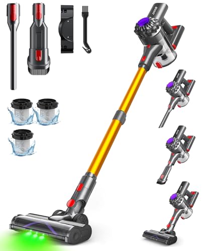 SVHT Cordless Vacuum Cleaner, 450W 40KPA Vacuum Cleaners for Home, 45 Mins Lightweight Stick Vacuum Cordless with LED Display, Rechargeable Battery Vacuum for Carpet,Pet Hair,Hardwood Floor