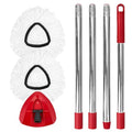 Nuorest Spin Mop Replacement Set for O-Ceda EasyWring 1-Tank System, Includes 2 Microfiber Mop Heads, 1 Adjustable Spin Mop Handle (30"-58"), 1 Spin Base, Floor Cleaning(No Bucket)