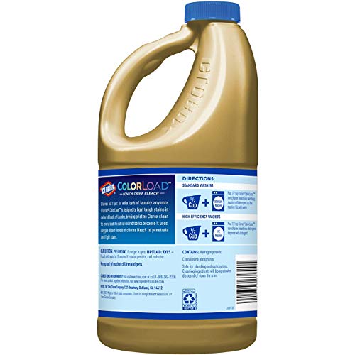 Clorox ColorLoad Non-Chlorine Bleach, 60 Ounce Bottle, Pack of 2, 120 Ounces Total