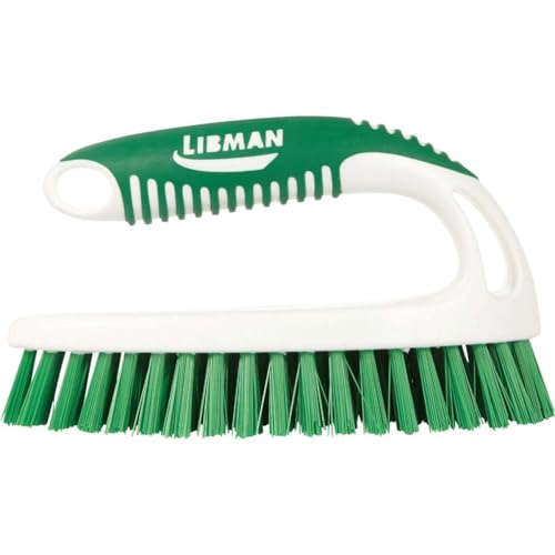 2 1/2 in W Scrub Brush, Stiff, 5 1/2 in L Handle, 7 in L Brush, Green, Polypropylene, Santoprene - 1 Each
