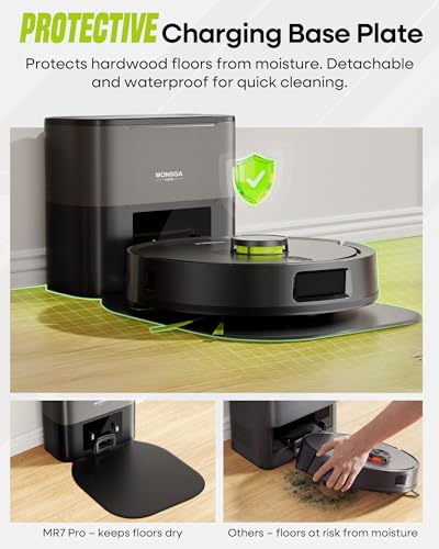 MONSGA Robot Vacuum and Mop Combo, 90 Days Self-Emptying with 8000Pa Suction, LiDAR Smart Mapping, Dual Anti-Tangle for Pet Hair, Carpet and Hard Floor