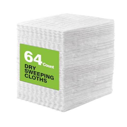 HOMEXCEL Dry Sweeping Cloths Pads Compatible with Swiffer Sweeper, Disposable Duster Refills Mop Pads for Floor Mopping and Cleaning, 64 Count-8" x 10.4" Pads Refills-Not Include the Mop