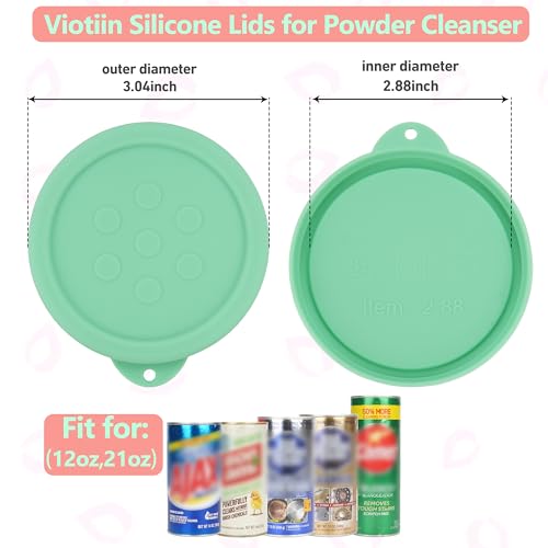 Silicone Powder Cleanser Lids Compatible with Bar Keepers Friend 12 oz & 21 oz Silicone Cover fit for Comet, Ajax Powder Cleanser to Keep Dry, 1 Packs, Red