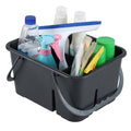 Fiazony Plastic Divided Caddy Organizer with Handle, 4-Compartment Plastic Cleaning Caddy, Drak Gray, F