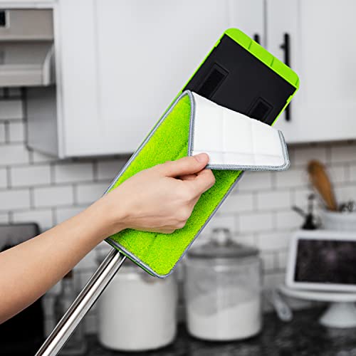 Libman Rinse 'n Wring Mop and Bucket System Refills | Microfiber Floor Mop | Hardwood Floor Cleaner | Wet & Dry Mop | 6 Total Microfiber Refill Pads