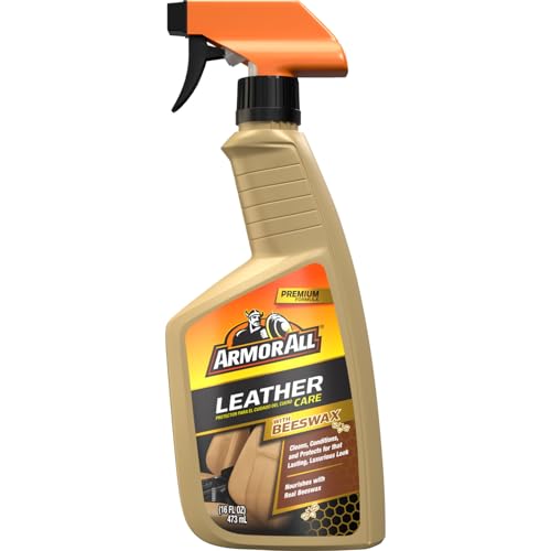 Armor All Car Leather Cleaner Spray, Beeswax Leather Care Spray for Cars, Trucks, Motorcycles, 16 Oz Each