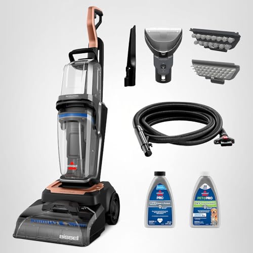 BISSELL Revolution HydroSteam Carpet Cleaner, Upright Deep Cleaner, HydroSteam Technology, 4-inch Self-Cleaning Tough Stain Tool & Formulas Included, 4123