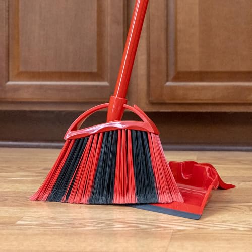 O-Cedar One Sweep Broom & Step-On Dustpan Set | Patented Wave Bristles Remove Over 99% of Dirt in One Pass | Lightweight & Quiet for Pet-Friendly Cleaning