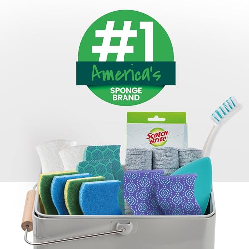 Scotch-Brite Zero Scratch Scrub Sponge, 6 Kitchen Sponges for Cleaning Around the Home, Bathroom & More, Scratch-Free Dish Scrubber, Multi-Surface Safe, Best for Nonstick Pots and Pans