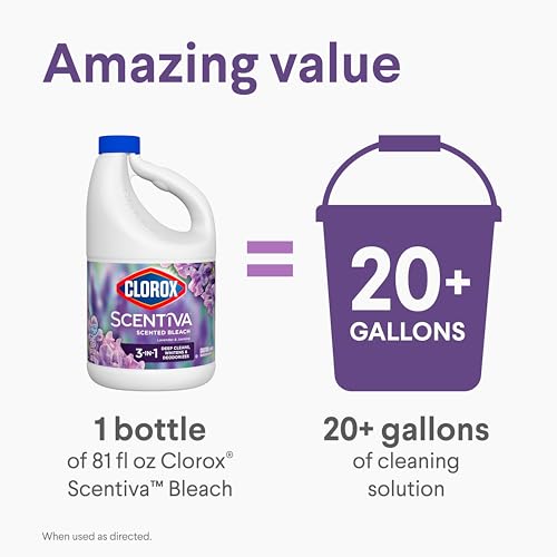 Clorox Scentiva Scented Bleach, Lavender and Jasmine, 81 Fluid Ounces