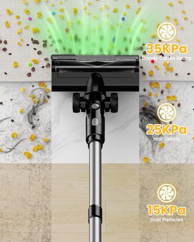 Cordless Vacuum Cleaner for DeWalt Battery, 7-in-1 Lightweight Stick Vacuum with HEPA Filter, 35KPA Suction, 350W Brushless Motor, 3 Modes for Carpet, Floor, Car (Battery Not Included)