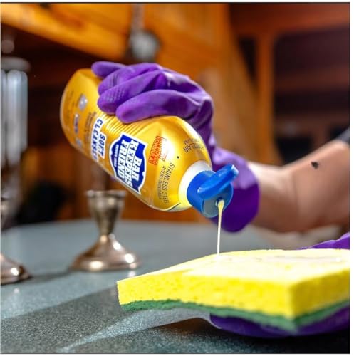 Bar Keepers Friend 13oz Soft Cleanser Bundled Microfiber Cleaning Towel - Great for everyday Cleaning of Pots, Pans, Stovetop, Cooktops, Water Stains, Bathrooms, Kitchens & more.