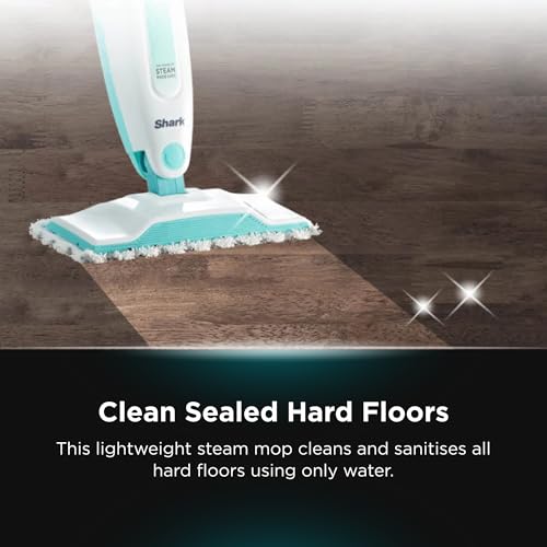 Shark Steam Mop Hard Floor Cleaner for Cleaning and Sanitizing with XL Removable Water Tank and 18-Foot Power Cord (S1000A),White