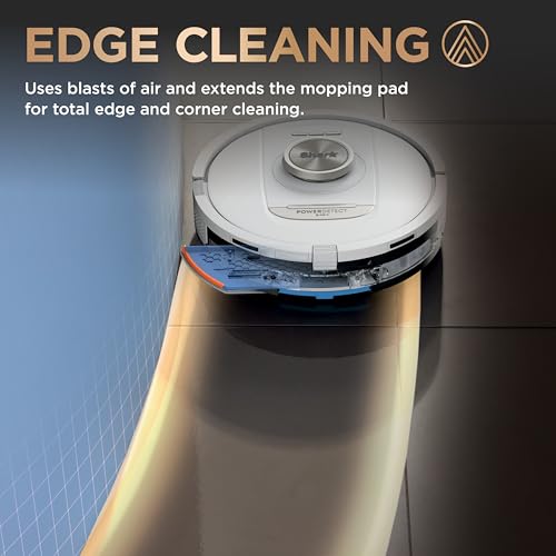 Shark PowerDetect | 2-in-1 Robot Vacuum & Mop for Carpets & Hard Floors | Powerful Suction & Mopping for Pet Hair | Self-Empty & Self-Clean NeverTouch Pro Base | 60-Day Capacity | White | AV2800ZE