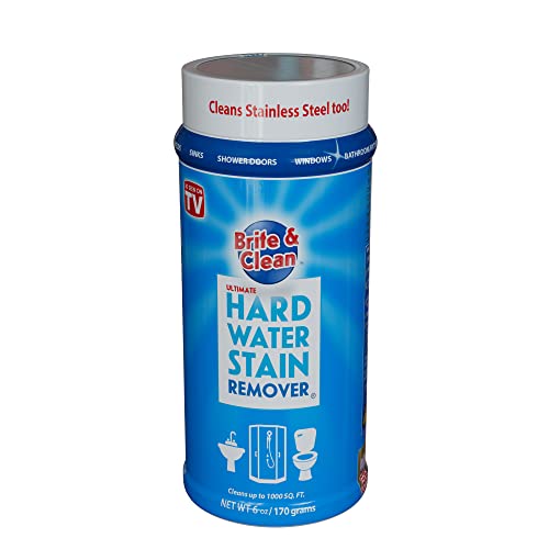 Brite & Clean® (Bright & Clean) Ultimate Hard Water Stain Remover® for Glass, Shower Doors & Windows – Removes Mineral Deposits from Granite, Porcelain, Tile, Stainless Steel & Chrome
