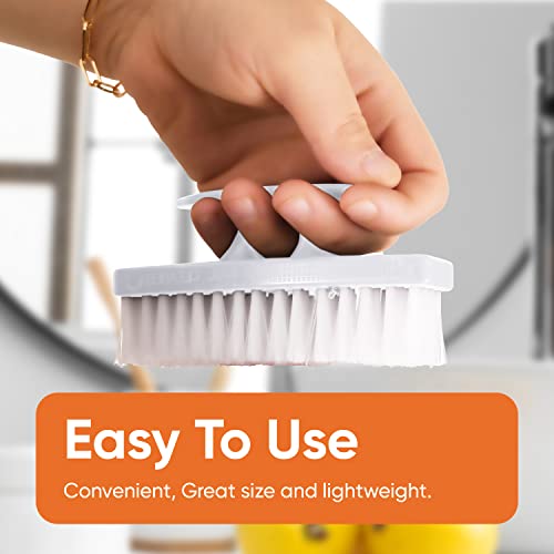 Nail Brush for Cleaning Fingernails, Nail Scrubber Brush, Toe Foot Hands Fingernail Brush Cleaner- Small Scrub Brush- All-Purpose Stiff Cleaning Brush (3 Pack, White)