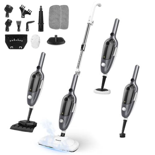 Poazork Steam Mop - All-in-one Detachable Floor Steamer with 11 Accessories, Multipurpose Steamer for Hardwood Floors, Clothes,Windows,Tiles,Carpet, Powerful Handheld Steam Cleaner for Home Use