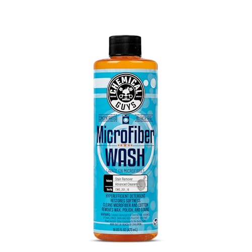 Chemical Guys Microfiber Cleaning Cloth and Car Wash Towel Detergent - Concentrated Cleaner for Towels, Microfiber Cloths, and Pads - Removes Dirt, Wax, Grease, Stains, Orange Scent - 16 oz