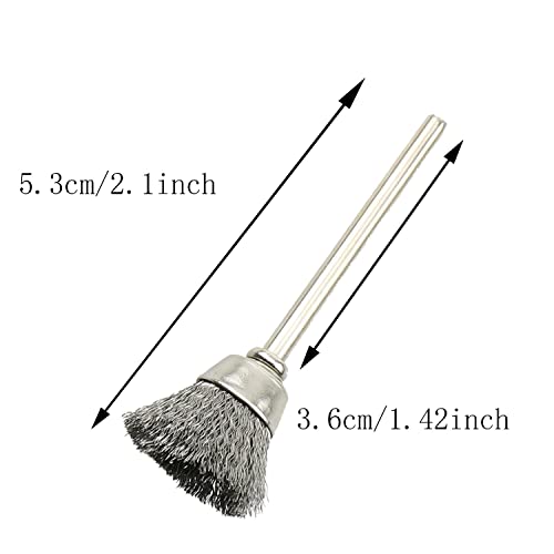 ZZHXSM 15pcs Cup Shape 15mm Stainless Steel Wire Brush Rust Removing and Polishing Brush for Dremel Rotary Tools Accessories