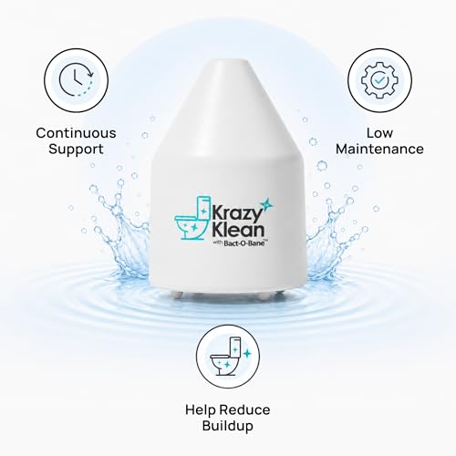 Krazy Klean Automatic Toilet Cleaner - Continuous Flush Cleaning System - Helps Reduce Buildup & Stains - Easy Install, No Daily Scrubbing - 1 Count