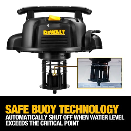 DEWALT DXV06P 4 Peak HP Shop Vacuums, 6 Gallon Poly Wet/Dry Vac, Heavy-Duty Shop Vacuum with Blower Function Yellow+Black