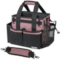 SCAVATA Compact Wearable Cleaning Caddy, Small Cleaning Caddy Supplies Organizer with Handle & Shoulder Straps for Housekeepers, Under Sink & Car Cleaning Tool Organizers Bag (LotusPink)