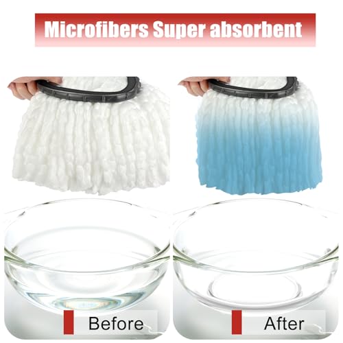 Mop Replace Head, 3 Pack Spin Mop Replacement Head Easywring 1-Tank System, Easy Cleaning, Microfiber, Machine Washable