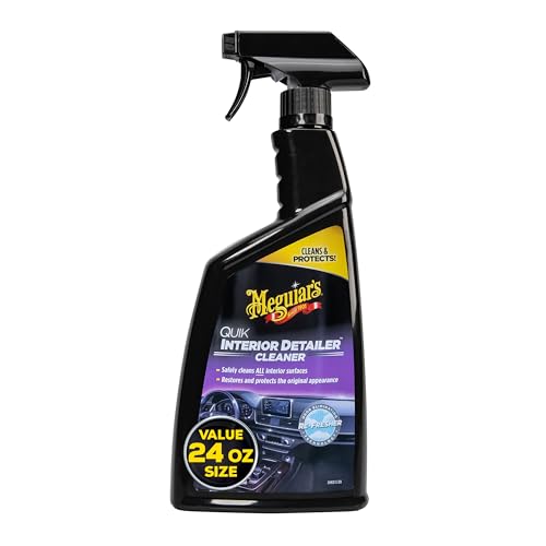 Meguiar's Quik Interior Detailer Cleaner, Quick Detailer Spray Cleans And Refresh Car Interiors, Use On Plastics, Leather & Rubber, Dashboards, Trim In Cars, Trucks & Suvs - 24 Oz Spray Bottle