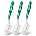 LIBMAN Kitchen Scrub Brush with Long Handle - 3 Pk Kitchen Brush for Dishes - Dish Scrubber Cleaning Brushes for Sinks, Bottles, Pots, Pans, Vegetables - All Purpose