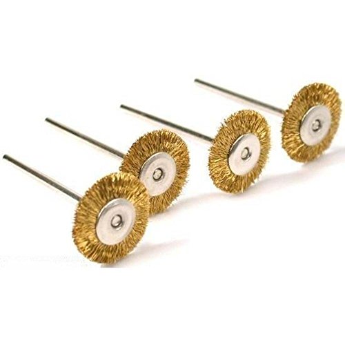 20pcs Dia 25mm Rotary Tool Brass Wheel Wire Brush Set - Fits Dremel,1/8" Shank,Clean, Polish, Prep