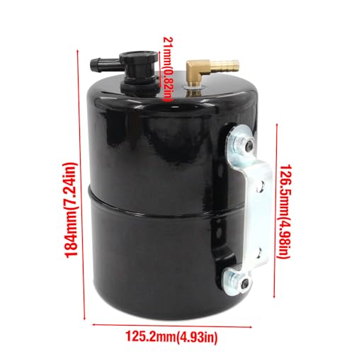 LVOUP Vacuum Reserve Canister 5 in D x 7 in L Steel Black Finish