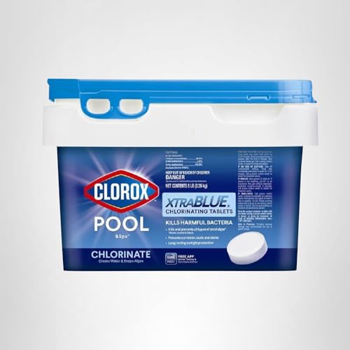 Clorox Pool&Spa XTRABLUE 3” Chlorinating Tablets, Individually Wrapped, Kills Bacteria & Stops Algae (5 LB)