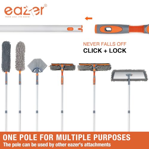 Eazer 89'' Squeegee Window Cleaner 2 in 1 Rotatable Window Cleaning Tool Kit with Extension Pole, Window Washing Equipment with Bendable Head for Indoor/Outdoor Window and Car Glass