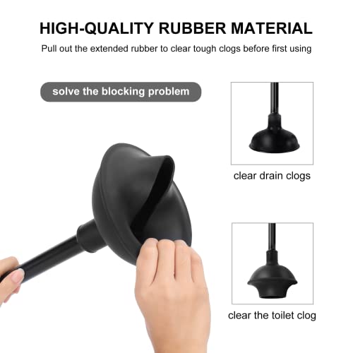 SetSail Toilet Brush and Plunger Set, Semi-Hidden Toilet Plungers Heavy Duty Toilet Bowl Brush and Holder for Bathroom Toilet Plunger and Brush Set for Deeply Cleaning - Black