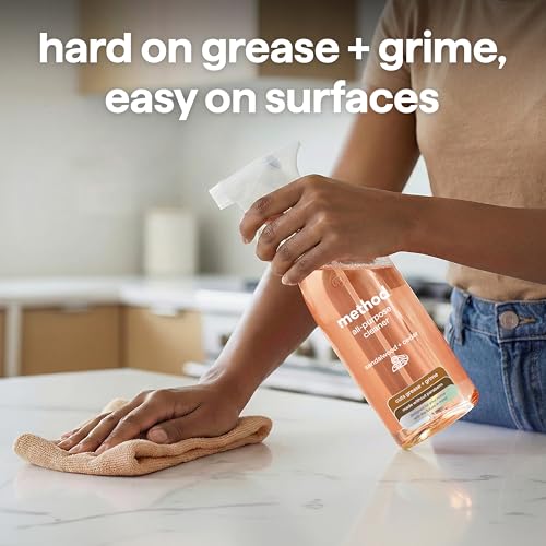 Method All-Purpose Cleaner Spray, Sandalwood + Cedar - Cuts Grease & Grime on Counters, Glass, Sealed Wood & Floors, for Kitchen & Bathroom, 28 fl oz, 4 pack