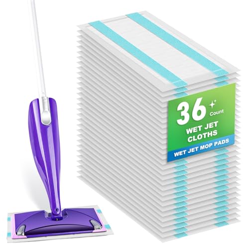 Bpbdzz 36 Count Refill for Swiffer Wet Jet Spray Mop, 5-Layer Thickened Super Absorbent Disposable Wet Jet Pads for All Floor Types