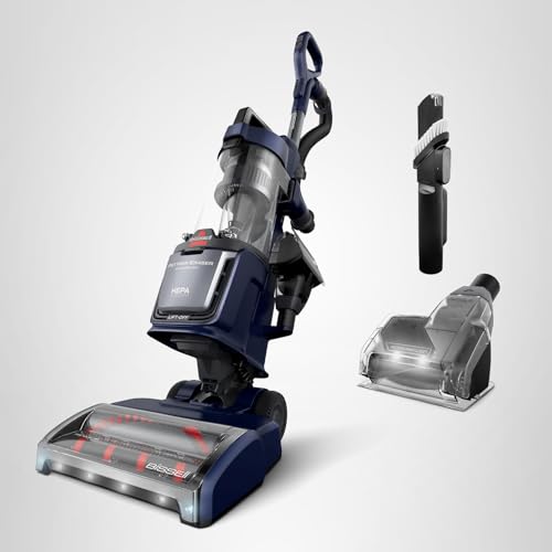 Bissell Pet Hair Eraser DualBrush Upright Vacuum with Two Brush Rolls, DualBrush Self-Cleaning Technology, HEPA Sealed Allergen System, Bright FurFinder Headlights, Lift-Off Pod, 42943