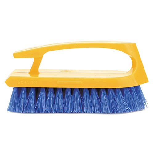 Rubbermaid Commercial Products,Rubbermaid Commercial,Iron-Shaped Handle Scrub Brush, 6" Brush,Long-Lasting Blue Polypropylene Fill Resists Stains.,Durable Plastic Block.