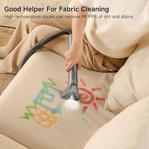 uwant Portable Carpet Cleaner with Steam& Heating System 18Kpa Powerful Suction Carpet Cleaner with 4 Cleaning Tools& Solution 2 in 1 Upholstery Cleaner Steam Cleaner for Pets, Car (Old version)