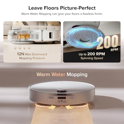 roborock Qrevo CurvX Robot Vacuum and Mop, 22,000Pa Suction, 3.14’’ Ultra Slim, Zero-Tangling Design, Reactive AI Obstacle Recognition, AdaptiLift Chassis, Auto Hot Water Mop Washing & Drying