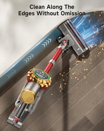 AIPOWAY Cordless Vacuum Cleaner 580W 50Kpa Vacuum Cleaners for Home, 65 Mins Battery Stick Vacuum Anti-Tangle, Self-Standing, 8-in-1 Lightweight Vacuum for Hardwood Floor/Carpet/Pet Hair