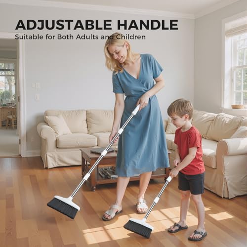 Handy Broom, Indoor/Outdoor Brooms, Duty Kitchen Broom, for Home Garage Kitchen Office Courtyard Lobby Patio Lawn Concrete White