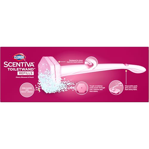 Clorox Scentiva ToiletWand Refills, Cherry Blossom and Peach, 10 Count